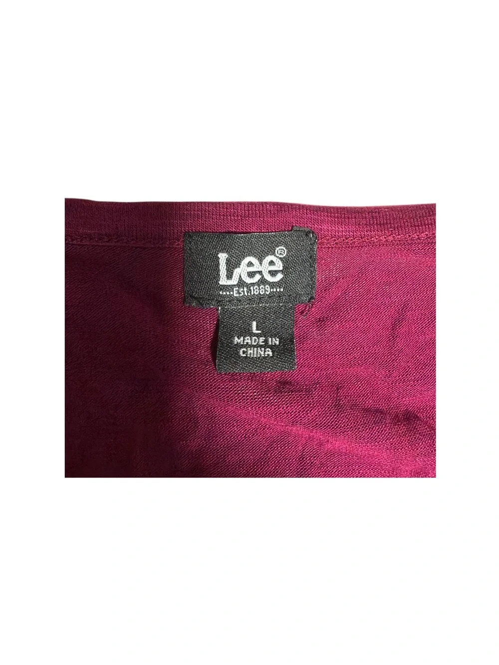 Lee Women’s Burgundy Embellished 3/4 Sleeve Tunic Top Size Large